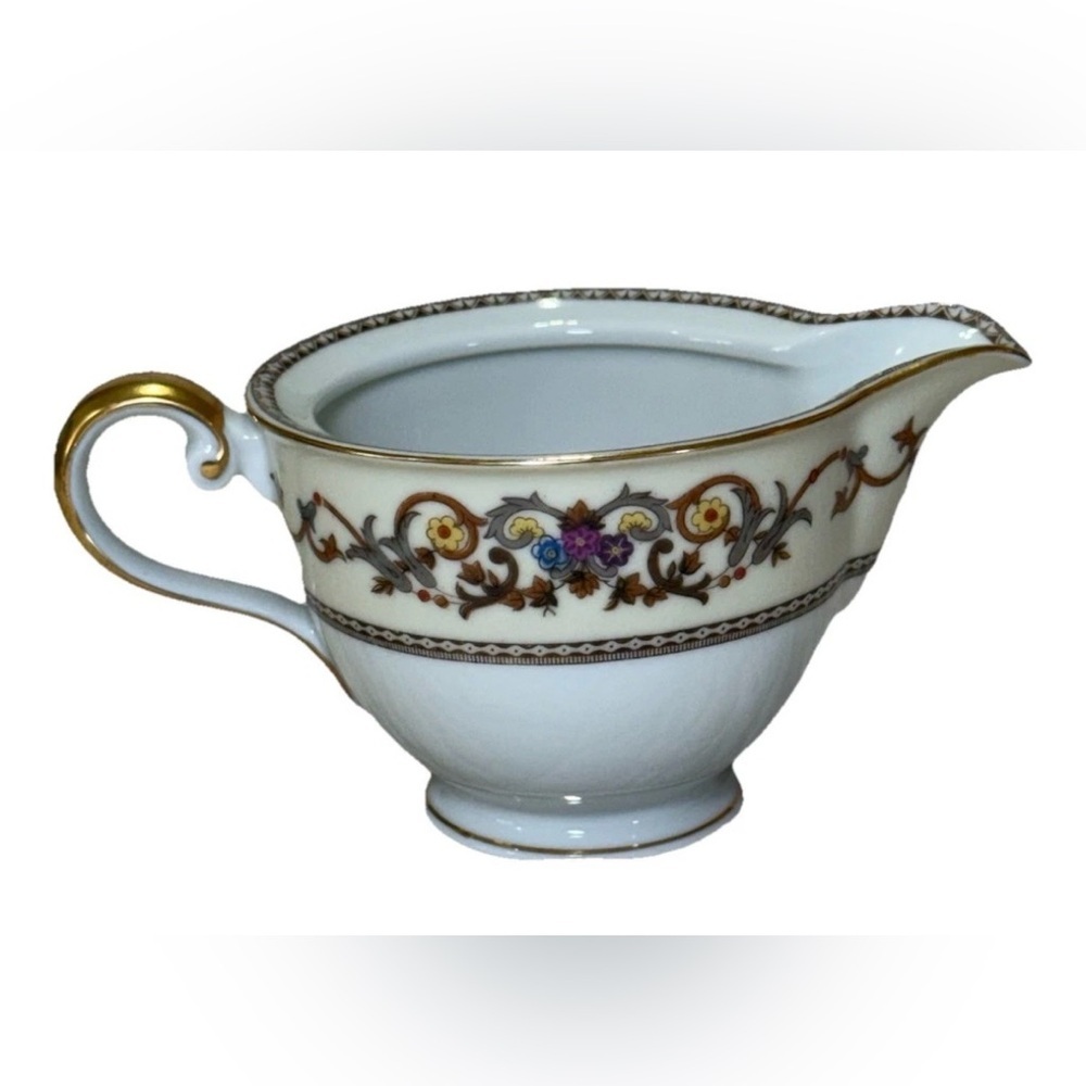 Vtg Meito Ivory China Creamer Royal Embassy Occupied Japan 22 Kt Gold 3" Tall